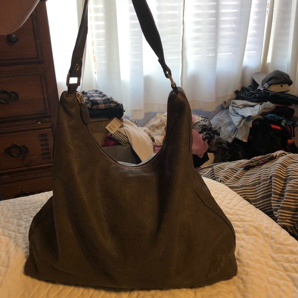 Real leather hobo bag